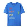 Eat Sleep Fish Repeat TShirt Printed Tops Tees For Men 100 Cotton Fall Fishing Printing Tops Shirt Prevalent