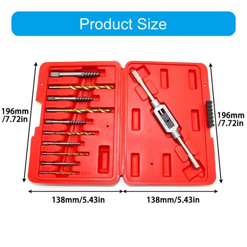Comprehensive 11Piece Broken Drill Bit Extractor for Easy Extraction of Broken Screws Fasteners  for Various Materials