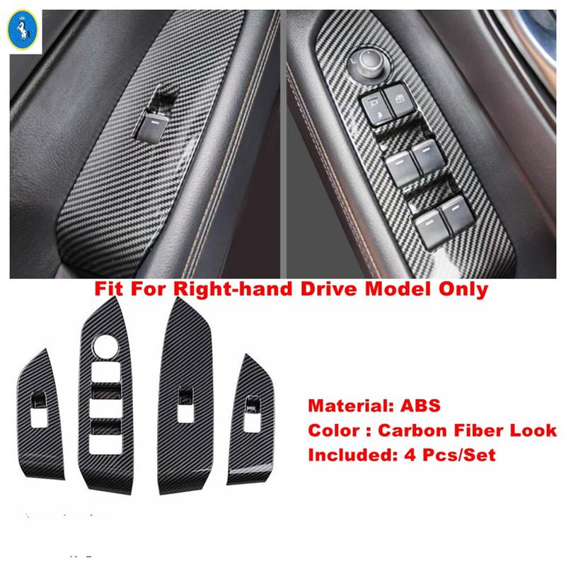 Car Accessories Inner Door Handle Armrest Window Glass Lift Button Control Panel Frame Cover Trim For Mazda CX-5 CX5 2017 -