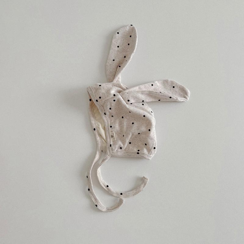 Cute Rabbit Ear Protection Hat Newborn Fetal Hat 0-20M Baby Dot Print Cotton Bonnet Spring Autumn Warm Kid Earmuffs Cap