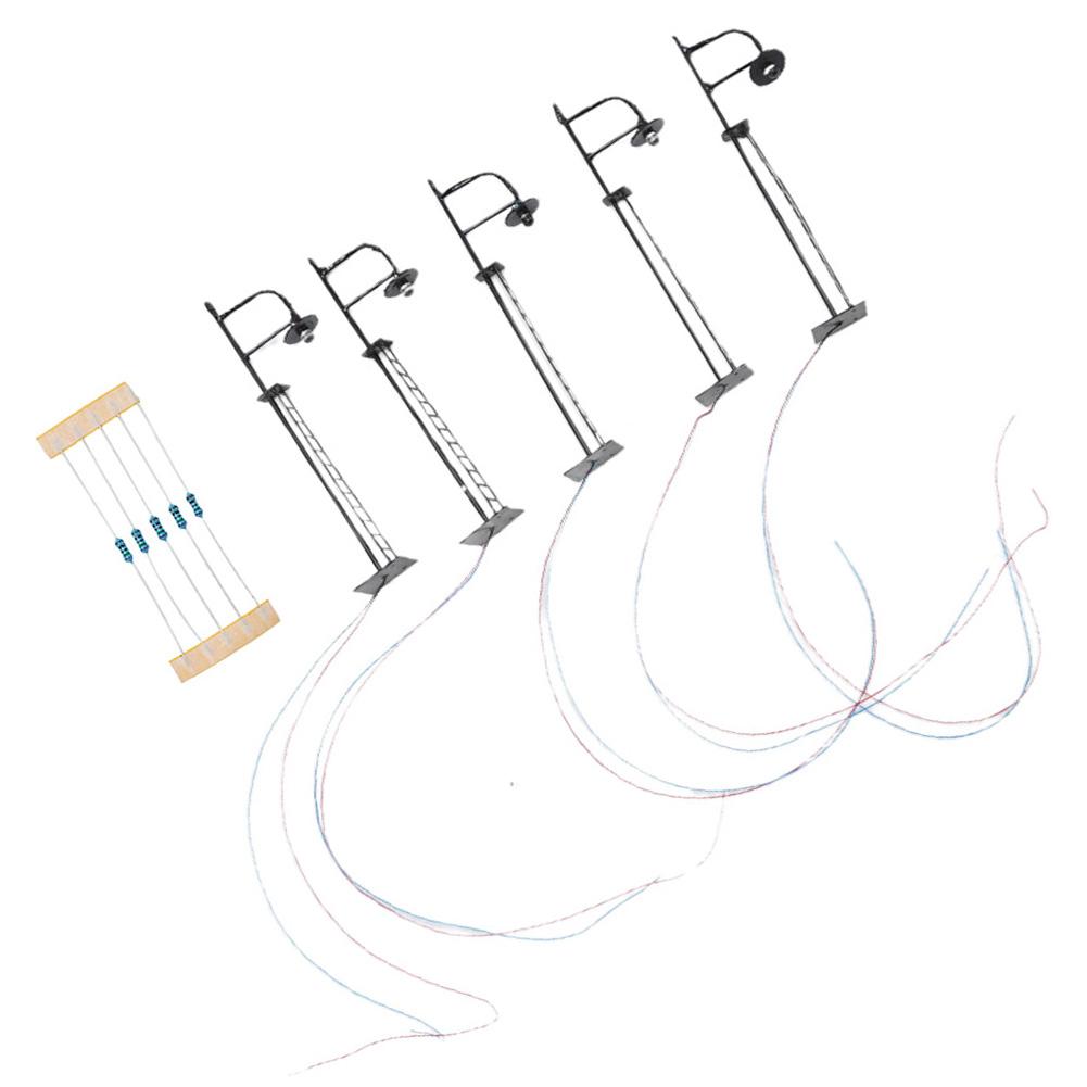 5-Pcs N Gauge Yard Lights Model Lamp Posts Scenery Lamps And Resistors For DIY Landscapes For Create A Natural Look