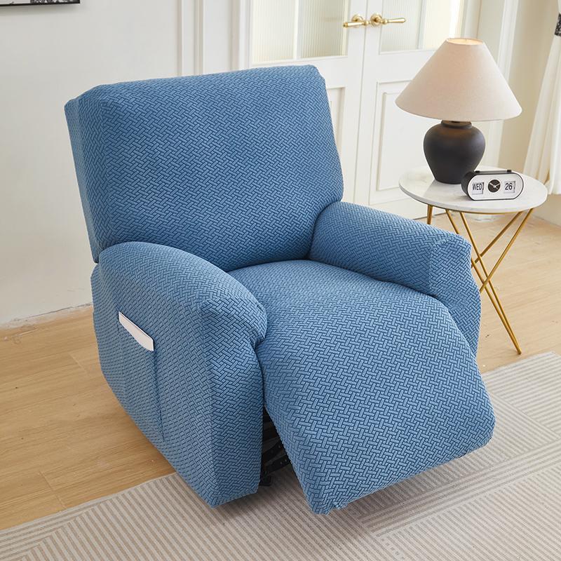 1/2/3 Seater Recliner Sofa Cover Solid Color Cushion Cover Sofa Cover Lazy Chair Jacquard Waterproof Leaf Shapeed Sofa Covers