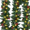 Christmas Garlands With Pinecones Red Berries Artificial Christmas Wreaths For Home Xmas Tree Stairs Door New Year Decoration