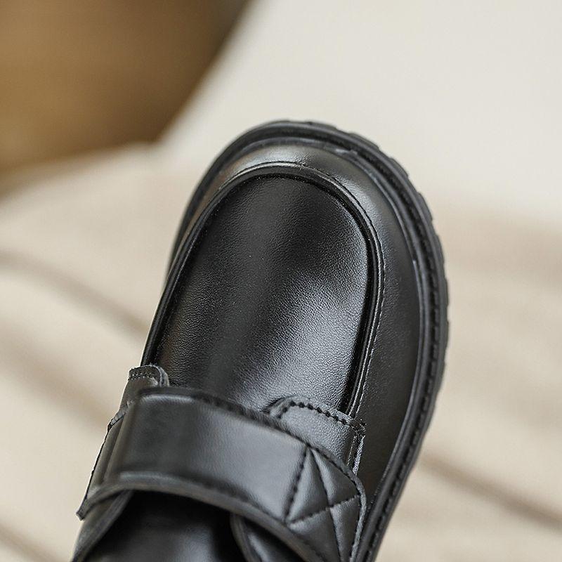 Boys Leather Shoes Soft Sole Boys Middle School and Older Students with Suit Black Performance Shoes Girls Single Shoes