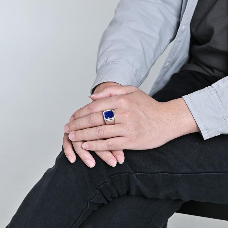 Geometric Zircon Rings Stainless Steel Men Women Personalized Light Luxury Fashion Ring Charm Jewelry