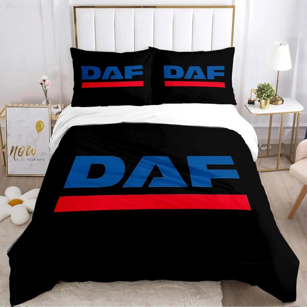 Federa Piumone con Logo Camion DAF alla Moda Set Biancheria da Letto Coperta Morbida e Federe per Ragazzi Singolo_Matrimoniale_Queen_King