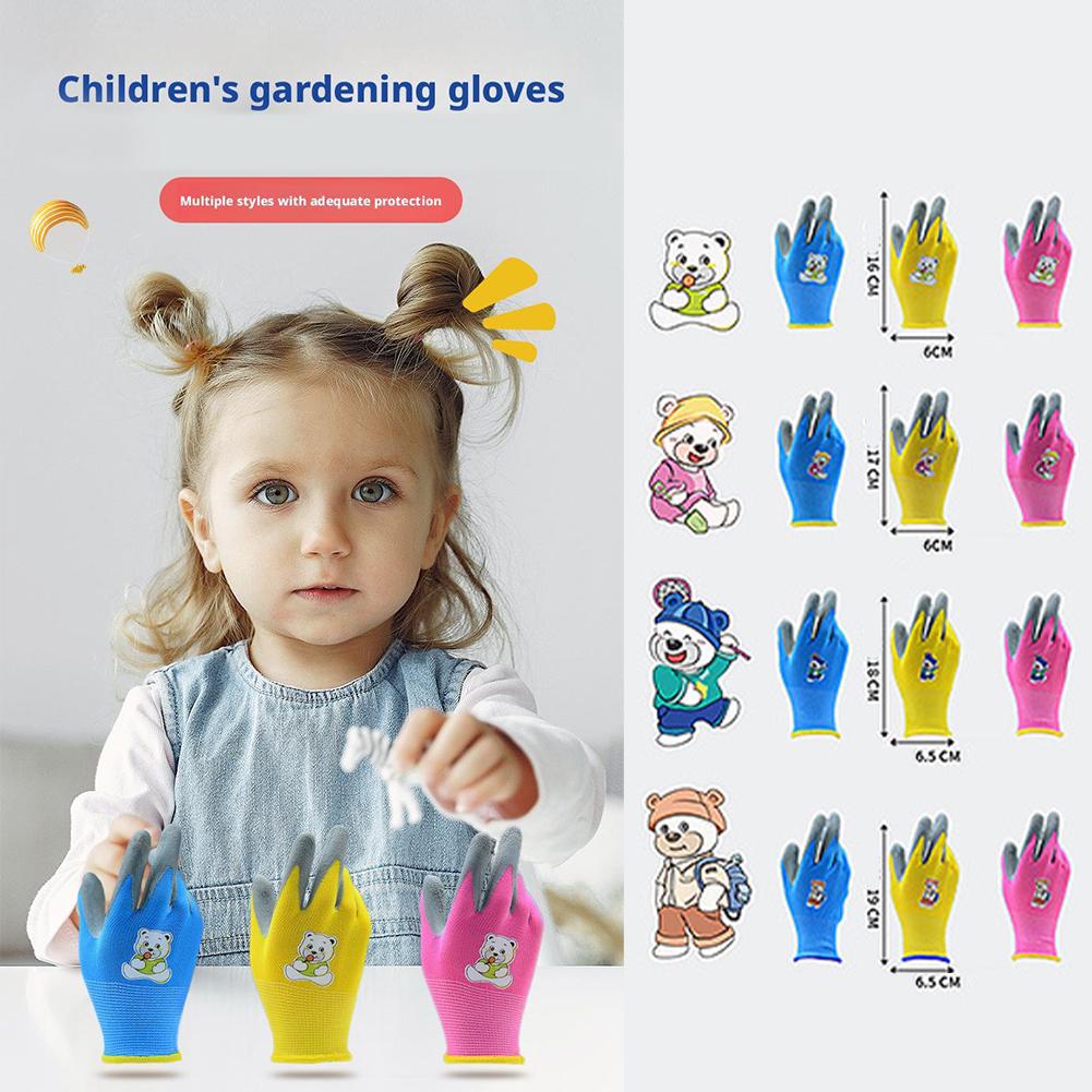 Gardening Gloves Kids Durable Waterproof Garden Work Gloves Non-Slip Children Safety Yard Work Gloves Portable Garden Supplies
