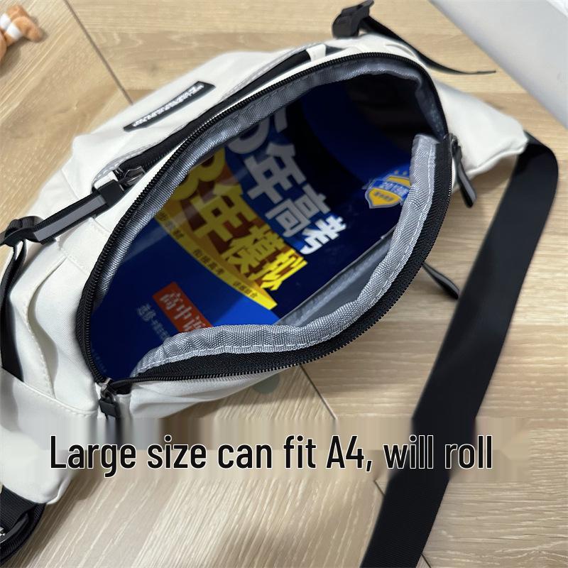 Bolsa Transversal Masculina Estilo Harajuku - Bolsa de Cintura Versátil para Ciclismo e Esportiva