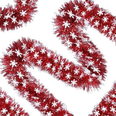 4pcs Snowflake Christmas Wreath Decoration, Snowflake Wire Wreath Twisted Hanging, Suitable for Indoor Outdoor Home Staircase Railing Porch Window