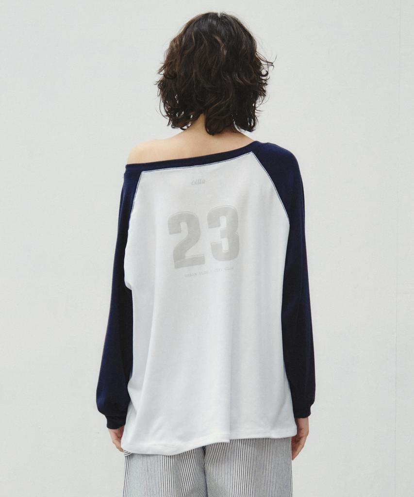 CITTA Number 23 Raglan Off-Shoulder T-Shirt_Ctt3002(White)