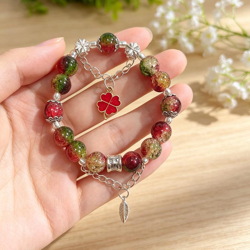Summer Special Two-Tone Glass Beads Floral Bracelet – Luxurious & Soft Design for Women and Students