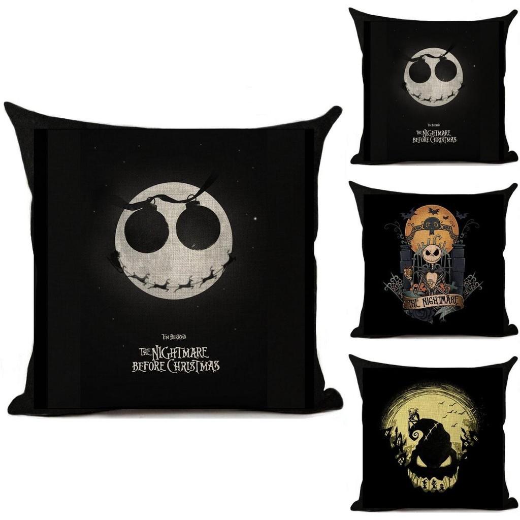 Nightmare Before Christmas Baumwolle Leinen Wurfkissenbezug Sofakissenbezug Heimdeko