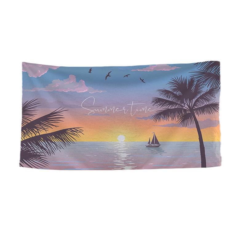 Beach Vacation Sun Protection Beach TowelPortable Floor MatSwimming Quick-drying Towel Women's Printed Bath Towel