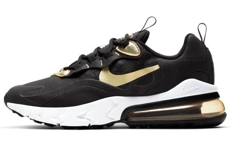 

Nike Air Max 270 React Black Metallic Gold Star GS BQ0103-018 37.5