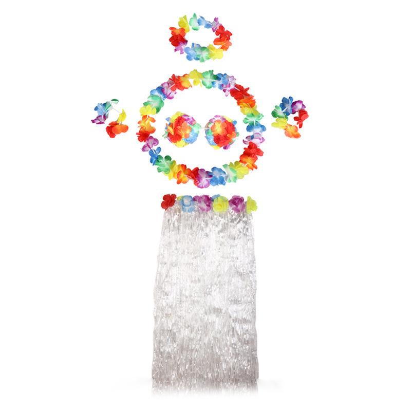 80cm Hawaiian Hula Skirt Set: Single/Double Layer for Children & Adults – Perfect for Performances & Seaweed Dance