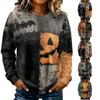 Women's Fashion Casual Long-sleeved Halloween Printed Round Neck Sweater Top