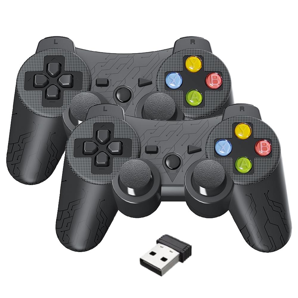 Wireless BT Game Controller for with Vibration Motor Joystick Double Players чёрный