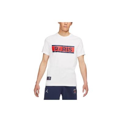 Air Wordmark Paris Saint-Germain Print Soccer T-Shirt Men Tops White DB6511-100