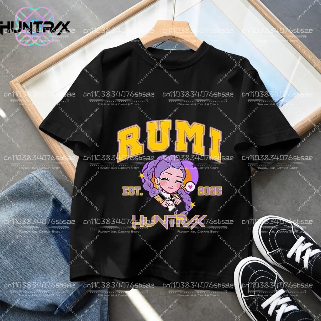 Saja Chlapecké tričko Anime Kpop Lovci démonů Dětská trička Dětské oblečení 2025 Nové Letní Ležérní Chlapci Dívky Topy s krátkým rukávem
