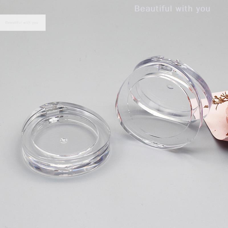 1 Pc Portable Lightweight Empty Reusable Round Eyeshadow Box Blush Concealer Storage Case for Women Outdoor Shopping Travel