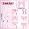 20 Pcs Pink Bow Party Hanging Swirls Decorations Pink Girl Theme Bow Garland Birthday Party Decoration Banner for Baby Shower Bridal Shower