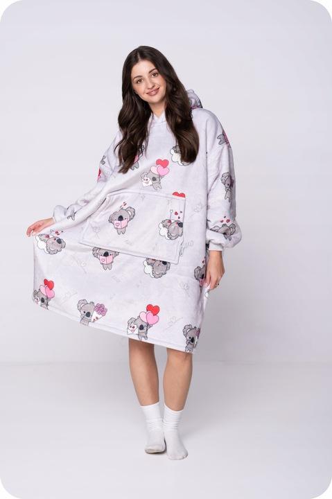 Blanket Sweatshirt Oversize Warm Thick Blanket Sweatshirt 2in1 Koala Furry [Kb-W31]