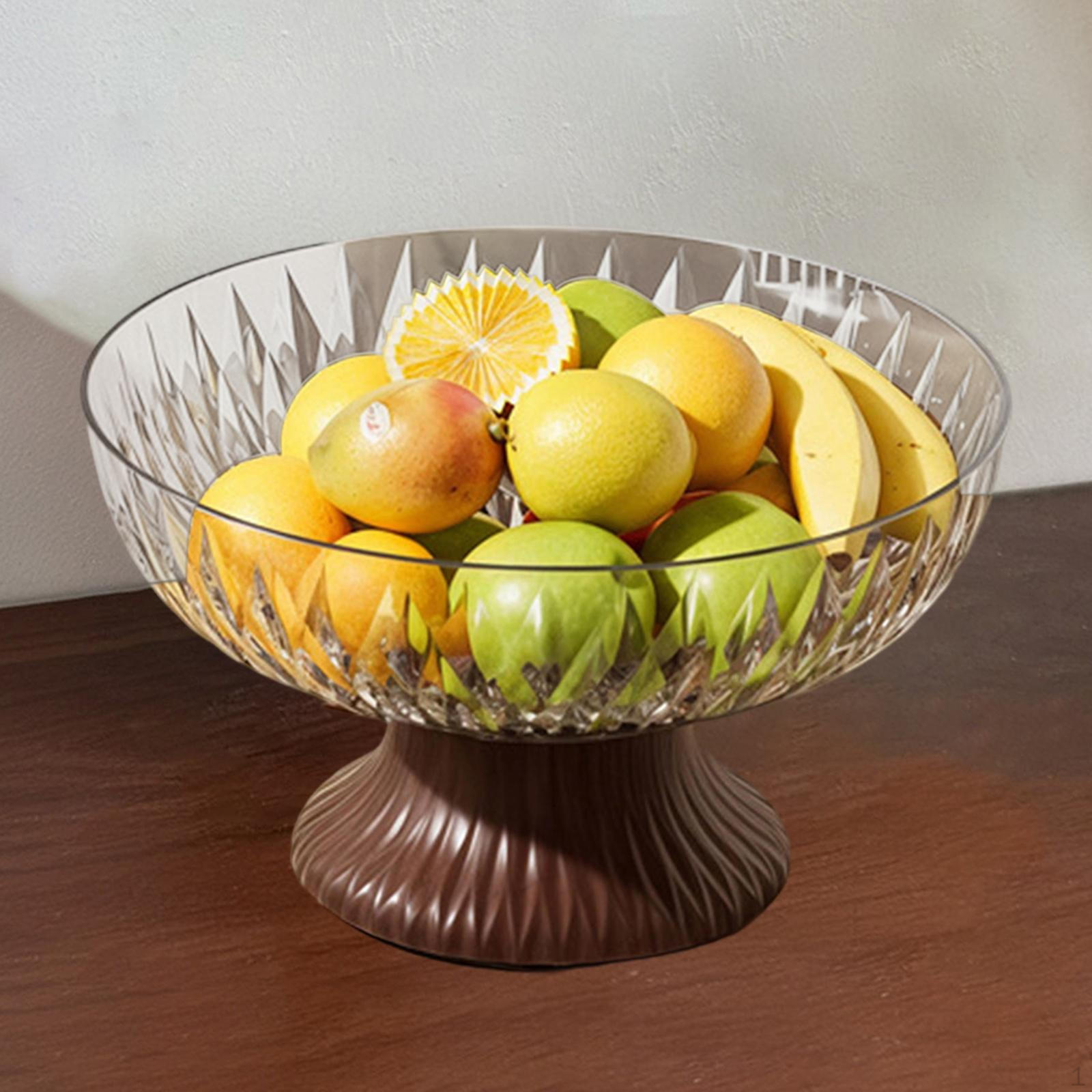 Decorative Bowl with Pedestal for Fruit, Modern, Round, Desserts, Plate Stand, for, Centerpiece Transparent
