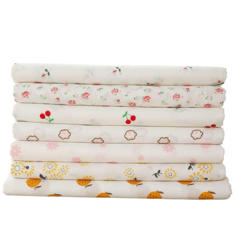 100% Cotton Double Layer Gauze Fabric: Cartoon Baby Pajamas, Drool Bibs, Bath Towels, Fabric Remnants.