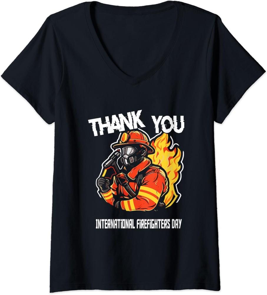 Thank You Firefighter International Firefighters Day Ladies O-Neck Tshirt Unisex T-Shirt S