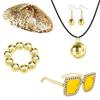 4/5Pcs Disco 50s 60s 70s 80s Set Rockstars Cool Outfits for Halloween Birthday Party Costume Dress Up Accessories
