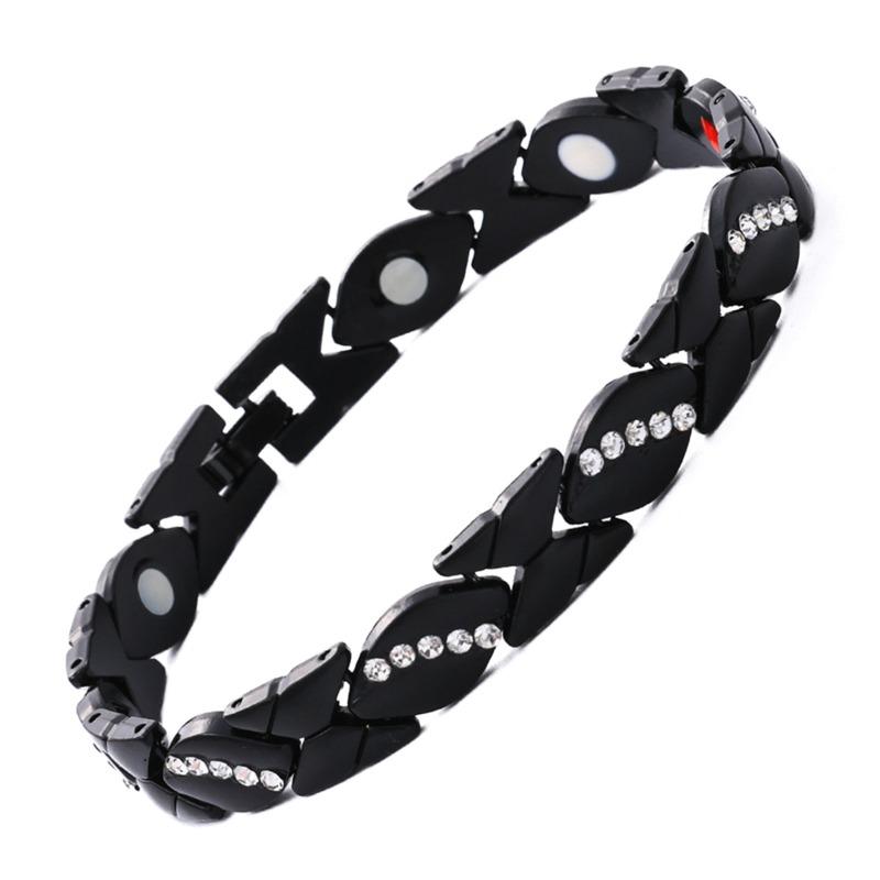 Retro Zirkon Magnetischer Edelstahl Armband für Männer Frauen Blatt Magnet Mode Exquisiter Schmuck Geschenke Zubehör