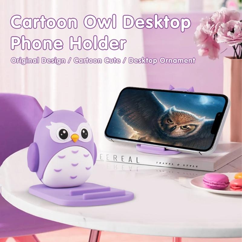 Foldable Phone Holder Rack With Cute Owl Designing Adjustable Stand For Desk Travel Office Use Watching Videos And Calls