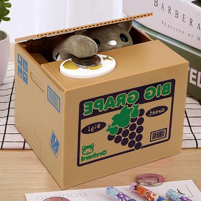 Cofres Eletrônicos Fofos de Decoração para Casa Panda Gato Automatizado Rouba Cofre de Moedas Presente para Crianças Caixa de Economia de Dinheiro Porquinhos-Mealheiros
