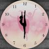 12 inch Modern Simple Ballet Dancer Wall Clock Girl Princess Pink Wall Clock Home Living Room Decorative Girl Bedroom Decor