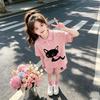 Girls' Summer Outfit Set, New Trendy and Thin Style, Girls' Polo Shirt Short-sleeved Sports Two-piece Set