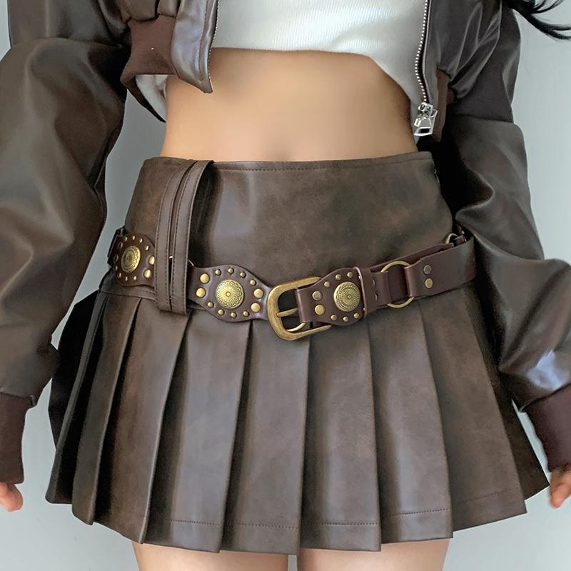 Western Cowboy Retro Belt for Women: Xinjiang Travel, Hot Girl, Post-Apocalyptic Style with Skirts & Pants