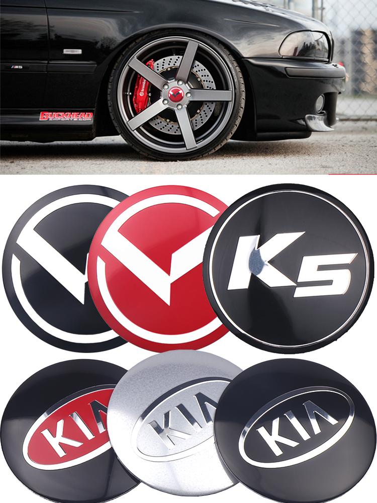 2026 Hot Car Sticker 4Pcs Car Wheel Center Hub Caps Sticker KIA Logo Badge Rim Cover Emblem Decal For KIA Ceed Sorento K5 Rio Sp
