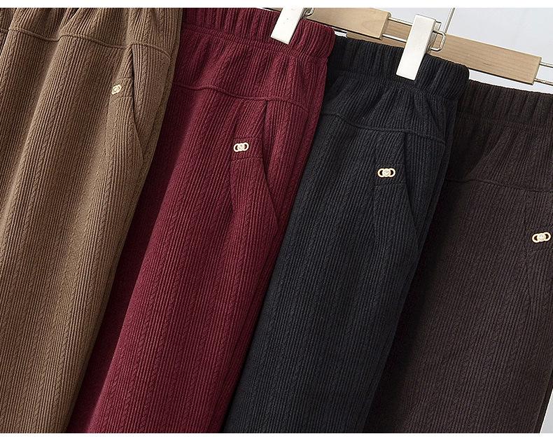 Mom's Spring Straight-Leg Elastic Pants for Middle-Aged Women - Plus Size Casual Fit