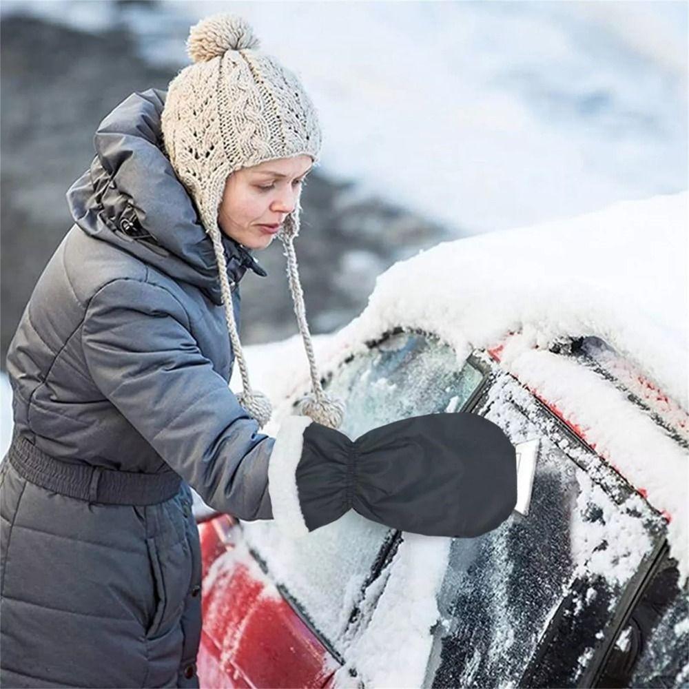 With Glove Snow Scraper Reusable Cleaning Snow Shovel Portable Car Ice Scraper  Auto Window