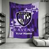 Name Custom Baltimore Ravens Logo Wall Tapestry Aesthetic Wall Hanging Printed Fabric Blanket Decorative Tapestries for Bedroom Living Room Home Decor