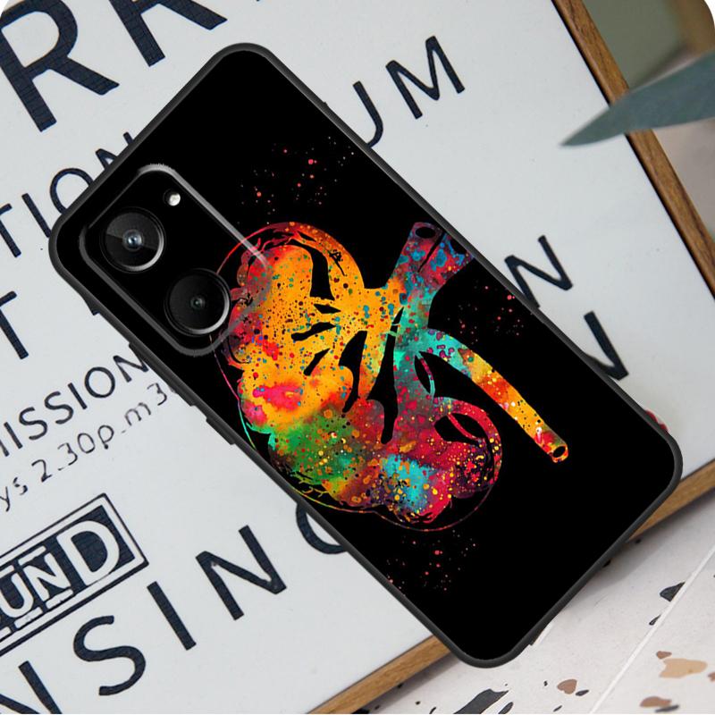 Human Heart Brain Lungs For Realme C31 C33 C35 C51 C53 C55 C67 GT5 GT Neo 6 9 10 11 12 Pro Plus C21Y C25s C30 Case