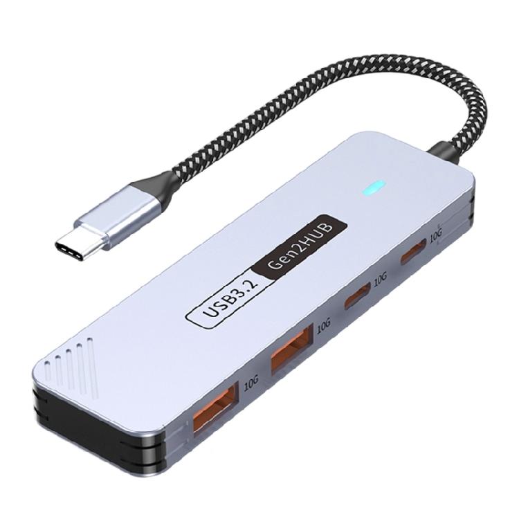 

10Gbps Aluminum Type C Docking Station Adapter USB C Charging Adapter 2x Type C+2x USB Extender Adapter for PC Laptop 1