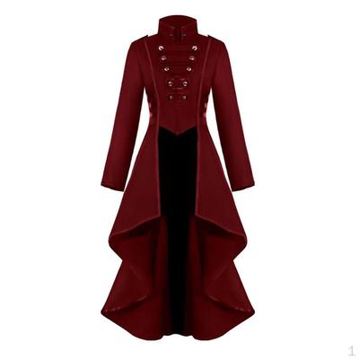 Coat Medieval Long Trench Tail Costume Outwear