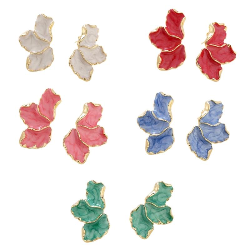 Irregular Flower Ear Rings Elegant Maple Leaf Floral Dangle Earrings for Women Girls Fashionable Jewelry Accessories