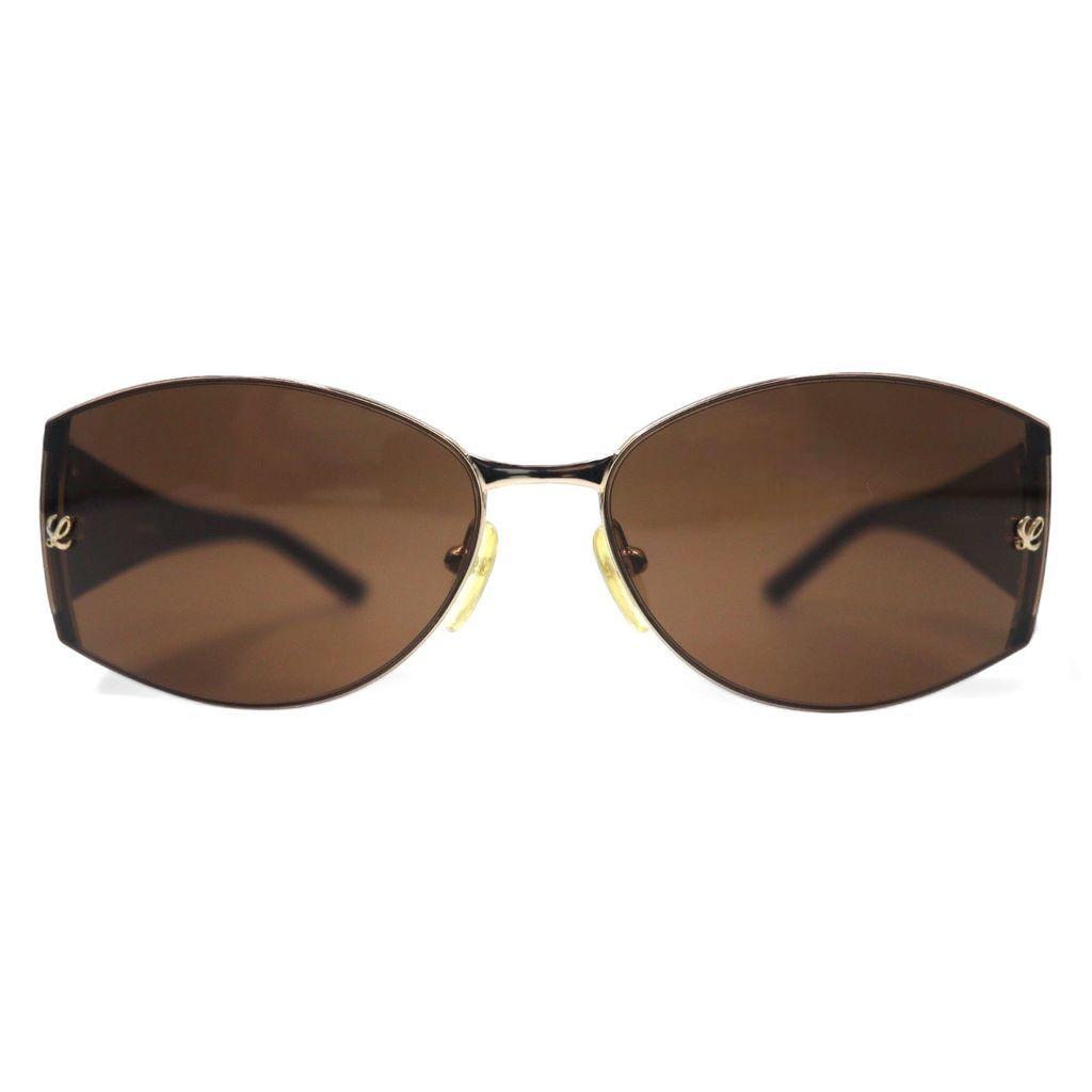 Used LOEWE Italian Sunglasses Rectangle Brown Python Pattern SLW165