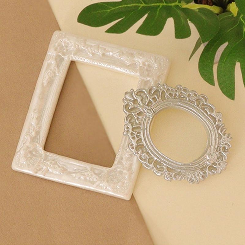 Mini Gold Picture Frame Victorian Small Resin Antique Photo Frame Tiny Baroques Ornate Frame Without Glass or Backing