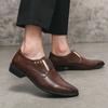 New Designer British Pointed Black Brown Slip On Loafers Shoes Moccasins Wedding Prom Homecoming Party Footwear Zapatos Hombre