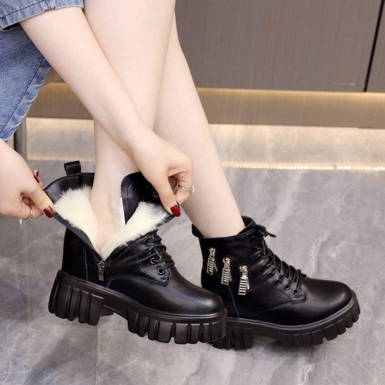 

Утепленные зимние ботинки женские 2024 новые зимние утолщенные бархатные теплые осенне-зимние ботинки Martin короткие ботинки в иностранном стиле 40