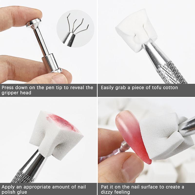 

Новий міні-блок для нейл-арту «Тофу», бавовняна подушечка, не прилипає до рук, багатогранна губка, інструмент для нігтів 16.5*12*16.5 білий