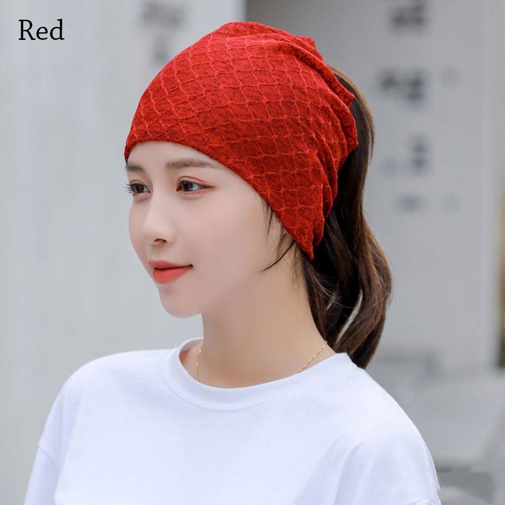 Breathable Skullies Cap Hip-pop Knitted Hat Mesh Beanies Hat Scarf  Women